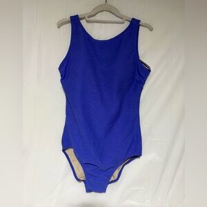 Textured Cobalt Blue One-Piece Swimsuit